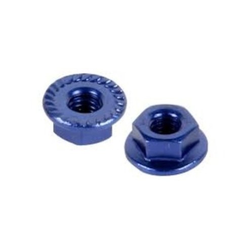 Team Titan -  flange serrated wheel nut M4 Blu (pz.5)