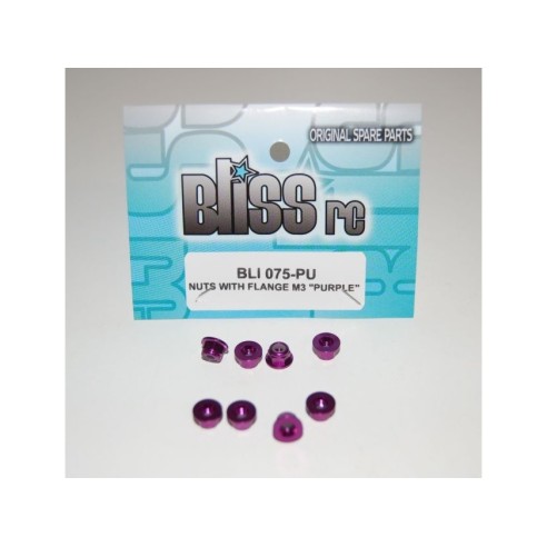 BlissRC - Dado autobloccante M3 Flangiato Viola (Pz.8)