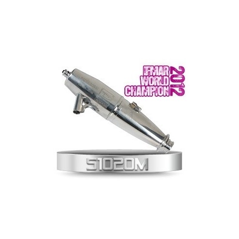 Novarossi - Marmitta 2096  lucida, con anello 3  camere, per Off road Con tubetto rinforzato