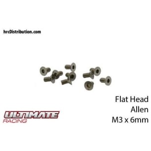 ULTIMATE RACING - Viti  Testa Svasata Hex  M3 x 6mm (10 pz.)