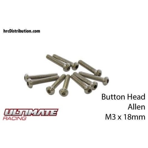 ULTIMATE RACING - Viti  Testa Bombata Hex  M3 x 18mm (10 pz.)