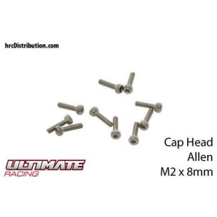 ULTIMATE RACING - Viti  Testa Cilindrica Hex  M2 x 8mm (10 pz.)