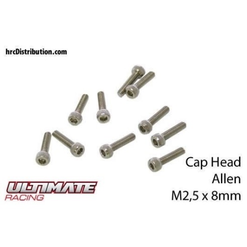 ULTIMATE RACING - Viti  Testa Cilindrica Hex  M2,5 x 8mm (10 pz.)