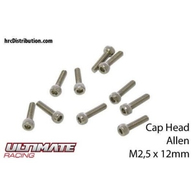 ULTIMATE RACING - Viti  Testa Cilindrica Hex  M2,5 x 12mm (10 pz.)