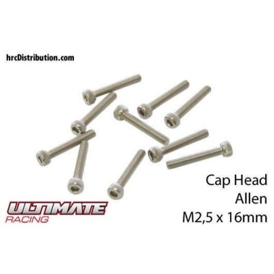 ULTIMATE RACING - Viti  Testa Cilindrica Hex  M2,5 x 16mm (10 pz.)