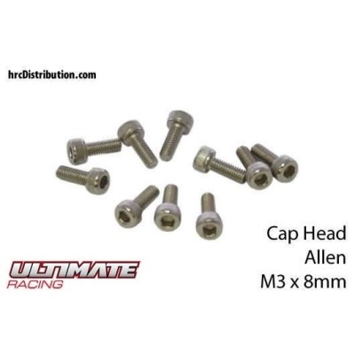 ULTIMATE RACING - Viti  Testa Cilindrica Hex  M3 x 8mm (10 pz.)