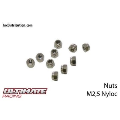 ULTIMATE RACING - Dadi Autobloccanti Nylon M2,5 (10 pz.)