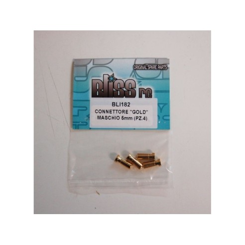 BlissRC -  Connettore GOLD Maschio  5mm (pezzi 4)