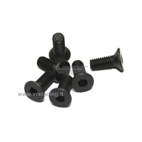 Viti in acciaio M3*8 in acciaio Durezza 10.9 On road ed Off road VRX 1/10 pz 6