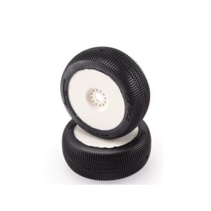 HOTRACE TIRES - Coppia Gomme Big Amazzonia Media INCOLLATE su Cerchio (2) Bianco