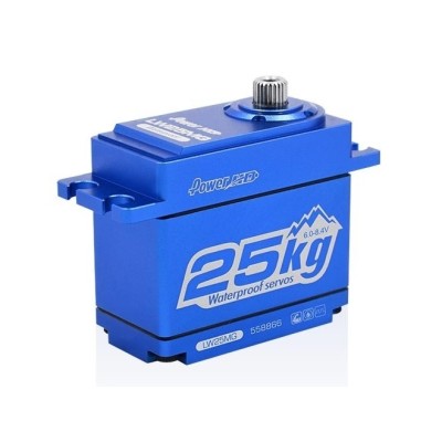 Power HD-Servocomando HD LW-25MG WATERPROOF BLUE ALU CASE (25.0KG.0.141SEC)