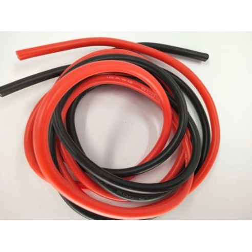 Cavo silicone 10AWG (1m rosso+1m nero) 5,26mm²