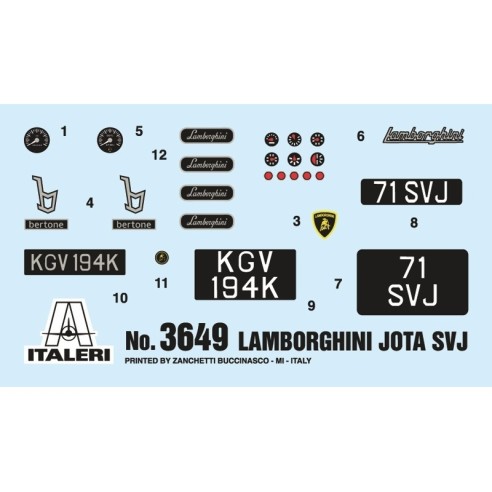 Italeri -Lamborghini Miura JOTA SVJ (Kit di Montaggio) 3649 - Scala 1 : 24