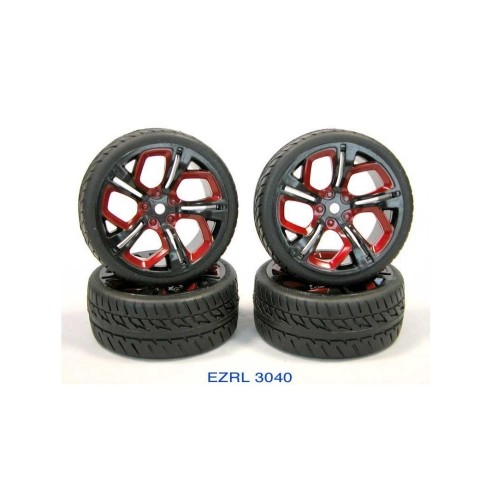 EZ Power-SET GOMME SCOLPITE 1:10 26mm + CERCHI DEVIL(4)