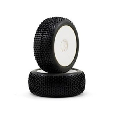 HOTRACE TIRES - Coppia di Gomme MIAMI ( SuperSoft) Incollate su Cerchio Bianco