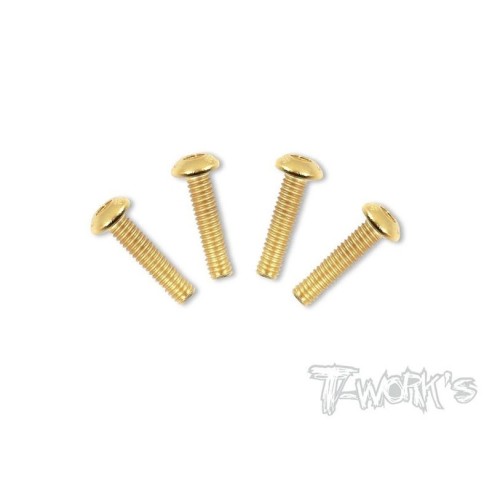 T-WORK'S-4x18mm VITI BOTTONE ACCIAO GOLD 4pz TW-GSS418B