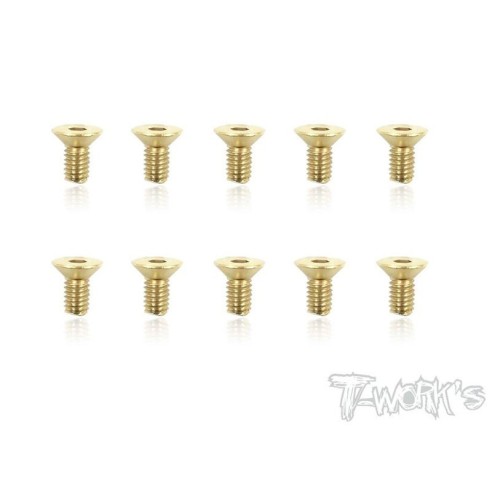 T-WORK'S-4x8mm VITI SVASATE ACCIAO GOLD 10pz GSS408C