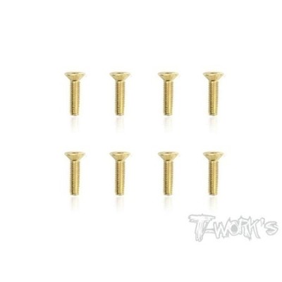 T-WORK'S-3x18mm VITI SVASATE ACCIAO GOLD 8pz GSS318C