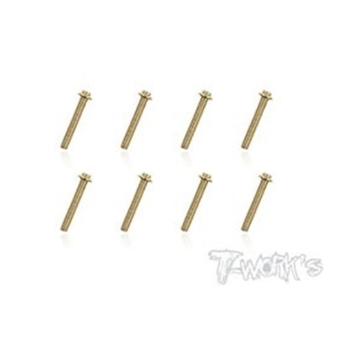 T-WORK'S-3x16mm VITI "UFO" ACCIAO GOLD 8pz GSS316U