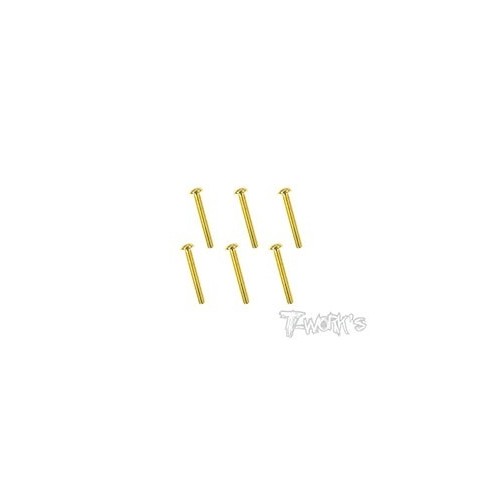 T-WORK'S-3x35mm VITI BOTTONE ACCIAO GOLD 4pz GSS335B