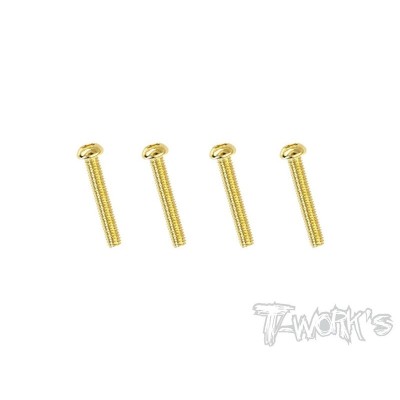 T-WORK'S-2.5x18mm VITI BOTTONE ACCIAO GOLD 4pz GSS2518B