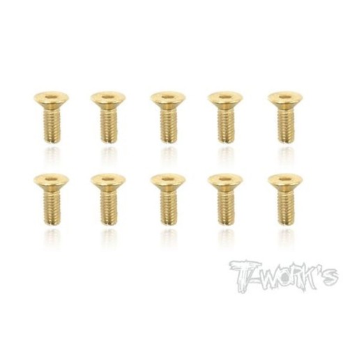 T-WORK'S-3x8mm VITI SVASATE ACCIAO GOLD 10pz GSS308C