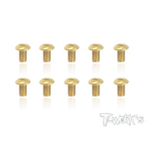 T-WORK'S-3x5mm VITI BOTTONE ACCIAO GOLD 10pz GSS305B