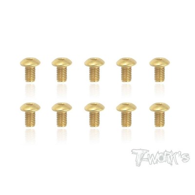 T-WORK'S-3x5mm VITI BOTTONE ACCIAO GOLD 10pz GSS305B