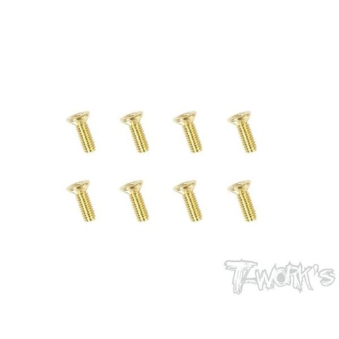 T-WORK'S-2.5x8mm VITI SVASATE ACCIAO GOLD 8pz GSS2508C