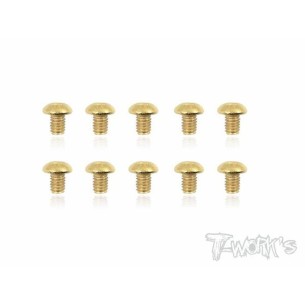 T-WORK'S-3x4mm VITI BOTTONE ACCIAO GOLD 10pz GSS304B
