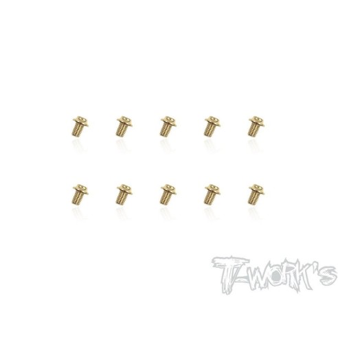 T-WORK'S-3x4mm VITI "UFO" ACCIAO GOLD 10pz GSS304U