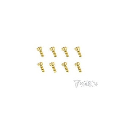 T-WORK'S-2x8mm VITI TESTA CILINDRO ACCIAO GOLD 8p GSS208H