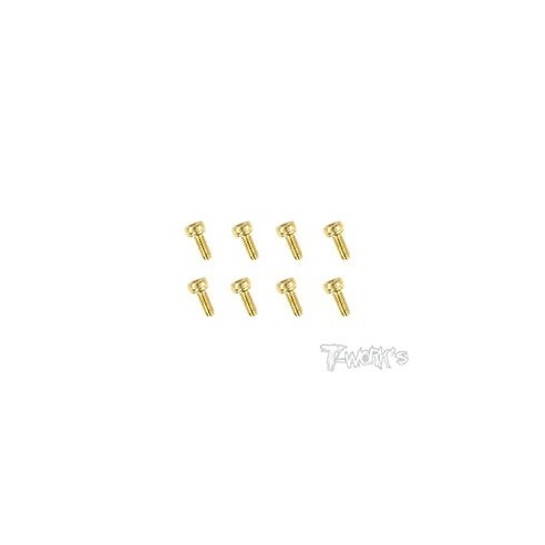 T-WORK'S-2x6mm VITI TESTA CILINDRO ACCIAO GOLD 8p GSS206H