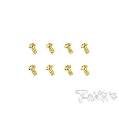 T-WORK'S-2.5x4mm VITI BOTTONE ACCIAO GOLD 8pz GSS2504B