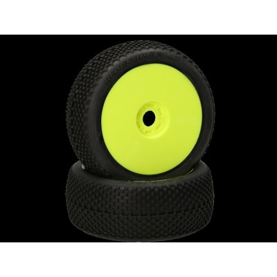 HB RACING -Black Jack Coppia gomme (Medie Bianche 1:8 Buggy) Montate Su cerchi giallo (2) HB204297