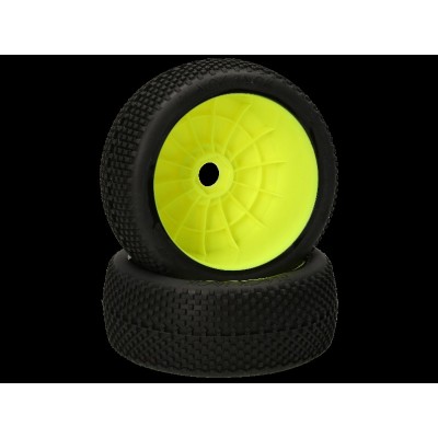 HB RACING -Black Jack Coppia gomme (Medie Bianche 1:8 Buggy) Montate Su cerchi giallo (2) HB204297