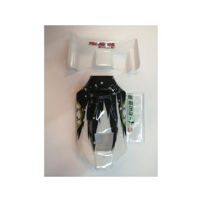 LC RACING-CARROZZERIA AEROGRAFATA + ALETTONE BUGGY 1/14 (PVC) L6053-3