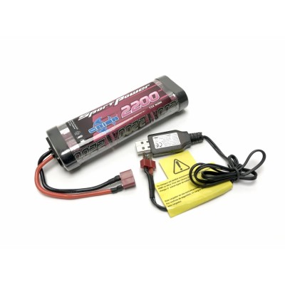 Team Orion COMBO Pacco Batteria 2200 NiMH+Caricatore USB-72203D+ORI10375 Deans