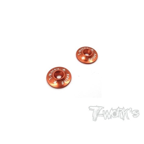 T-WORK'S Rondelle in Alluminio Ferma Alettone(Pz.2) ORANGE TW-TO004O