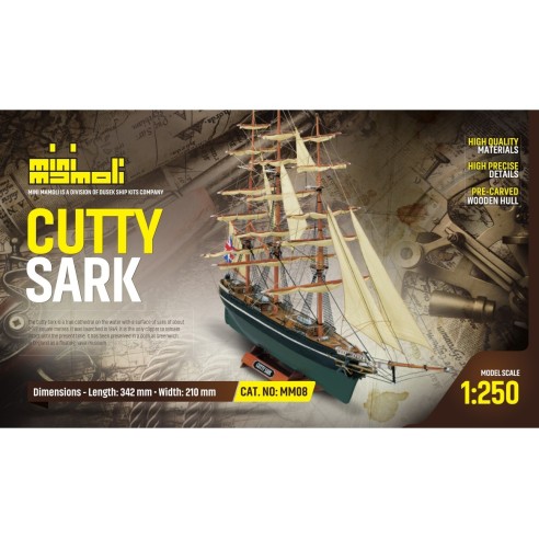 Modellismo Navale Mamoli - CUTTY SARK clipper Sc. 1:250 L. 342 mm. H. 210 mm.