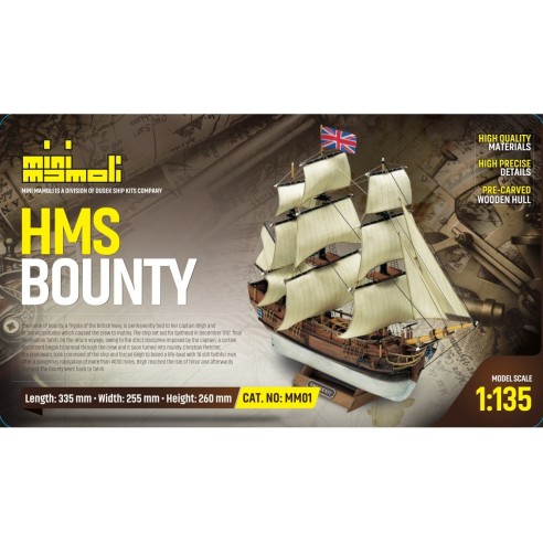 Modellismo Navale Mamoli - H.M.S. BOUNTY fregata Sc. 1:135 L. 335 mm. H. 260 mm.