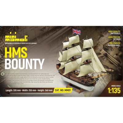 Modellismo Navale Mamoli - H.M.S. BOUNTY fregata Sc. 1:135 L. 335 mm. H. 260 mm.