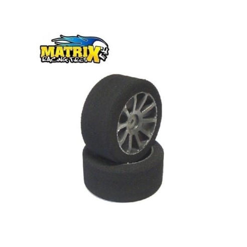 MATRIX TIRES Coppia Gomme 1/10  Carbon Anteriori 26mm SH37