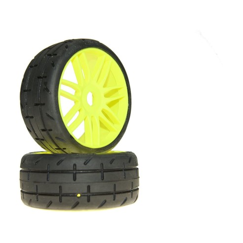 GRP-Coppia Gomme GT RALLY 1:8 GTY01 S3 SOFT Montate su Cerchio Giallo