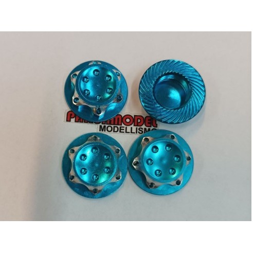 Bliss  Dadi Ruota chiuso 17mm x1mm (Pz.4) Blu