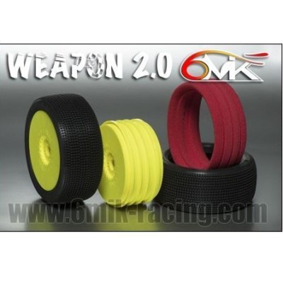 6MIK - Coppia gomme 1:8 Buggy WEAPON 2.0 0/18 Soft non incollate su cerchio  (2)