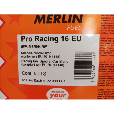 Miscela Merlin Fuel Pro Racing 16 EU On road Tanica da 5 Litri