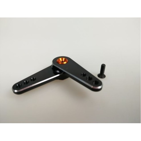 Bliss rc - Squadretta Servocomando Lunga Per Modelli 1/5 1/8  in Alluminio 3 Fori (25T) Nera  3 in 1