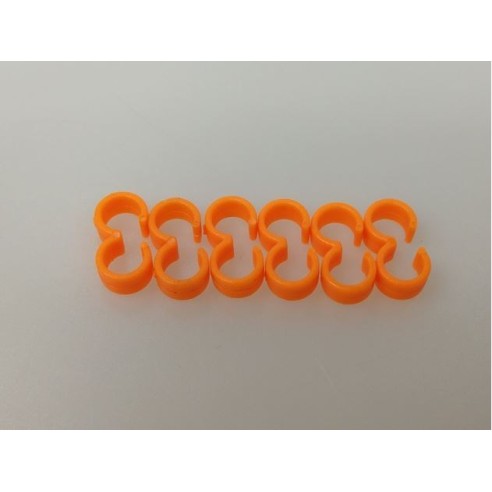 Clips per tubi miscela Confezione da  6 Pezzi Orange