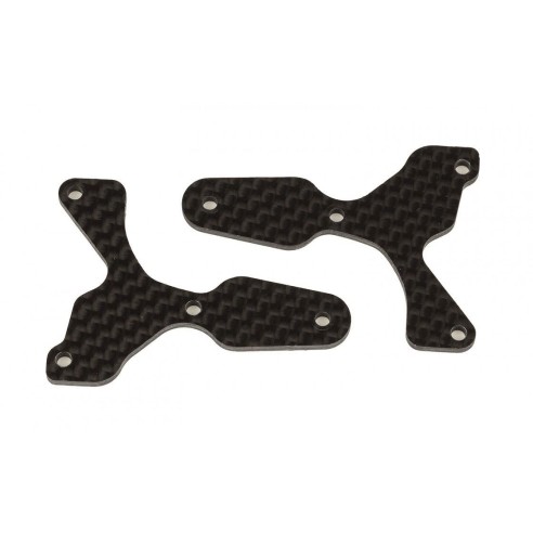 Ricambi Team Associated RC8B4 FT front lower suspension arm inserts, carbon fiber, 2.0 mm 81532
